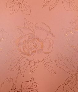 Metallic floral wallpaper print