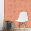 Metallic floral wallpaper pattern
