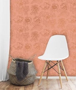 Metallic floral wallpaper pattern