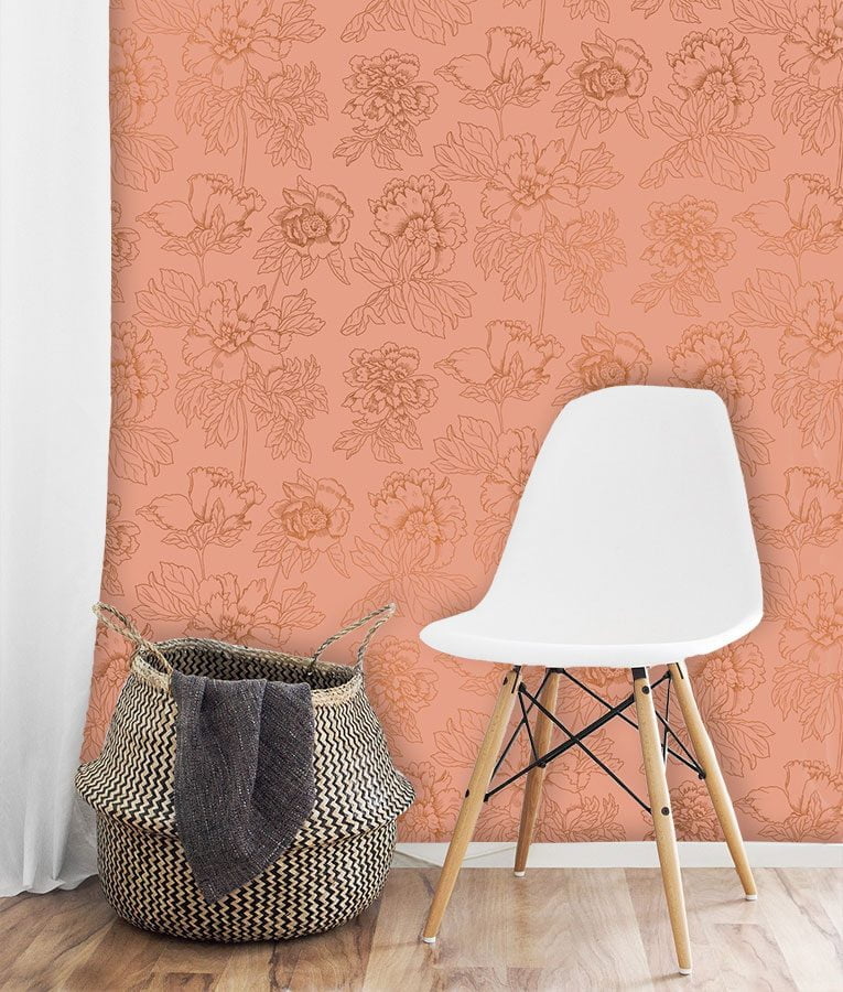 Metallic floral wallpaper pattern