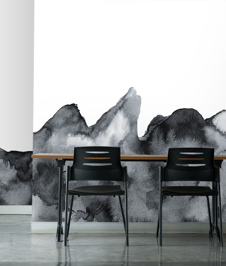 Watercolor spill printed wallpaper