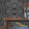 Black and white ticking pattern wall paper