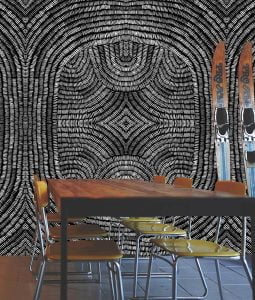 Black and white ticking pattern wall paper