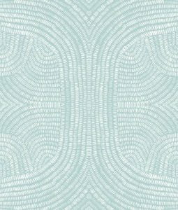 Mosaic light teal and white wallpaper pattern
