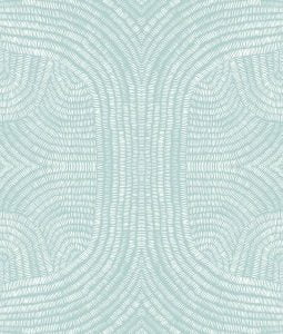 Mosaic light teal and white wallpaper pattern