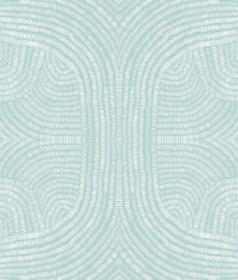 Mosaic light teal and white wallpaper pattern