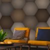 HD Walls - Geometric pattern: Mandrake with Alloy colorway - Roomset
